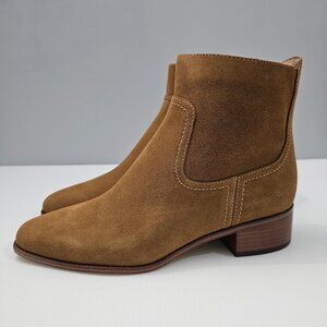 NEW Cole Haan Naia Ankle Bootie Womens 8 Golden Toffee Suede Western Cowgirl